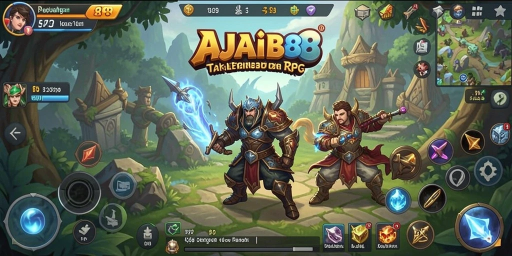 Tampilan gameplay AJAIB88 yang penuh aksi dan petualangan RPG.