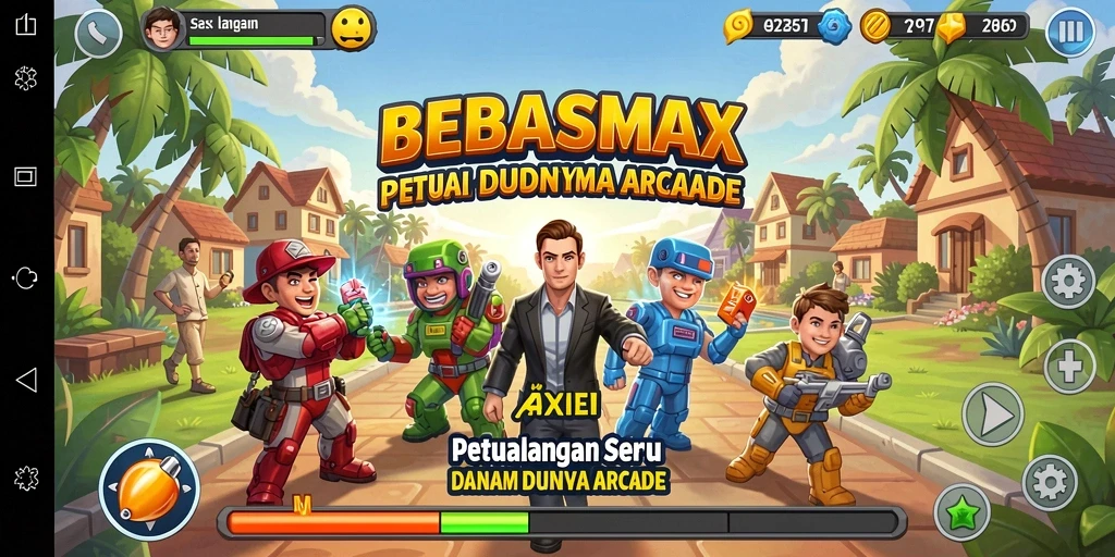 Screenshot utama menunjukkan gameplay seru BEBASMAX dengan level yang menantang.