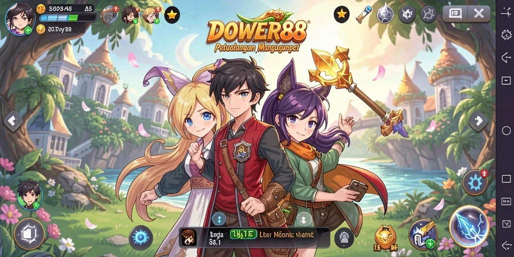 Screenshot DOWER88 menampilkan aksi pertarungan karakter anime yang menegangkan.