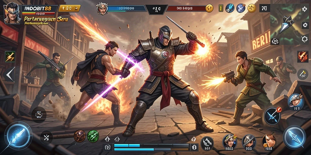 Gameplay menegangkan dari INDOBIT88 penuh aksi pertarungan.