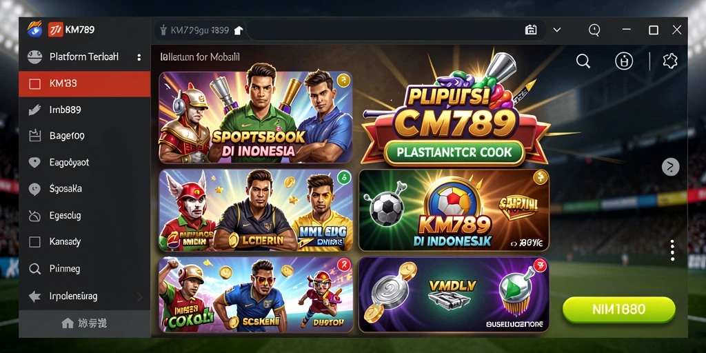 Tampilan antarmuka sloganan KM789 saat gameplay Sportsbook.