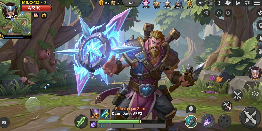 Tampilan gameplay <strong>MILO4D</strong> yang menakjubkan dengan karakter dan monster yang unik.