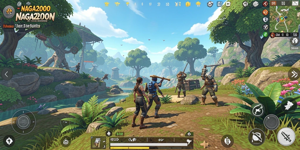 Tampilan gameplay NAGA2000 dalam dunia terbuka yang memukau.