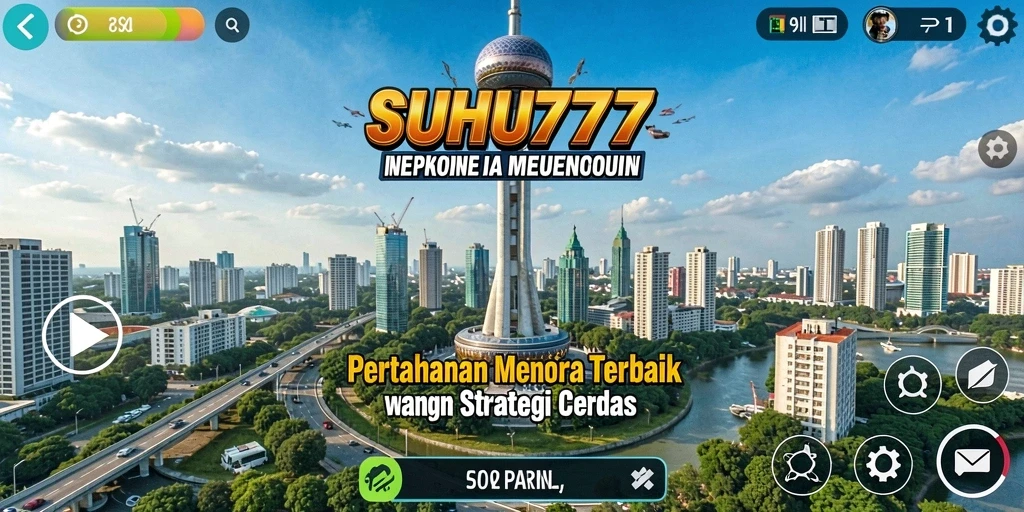 Tampilan gameplay seru di SUHU777 yang penuh strategi Tower Defense.