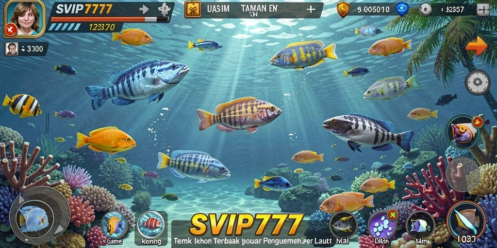 Tampilan gameplay menembak ikan yang menarik dan seru.