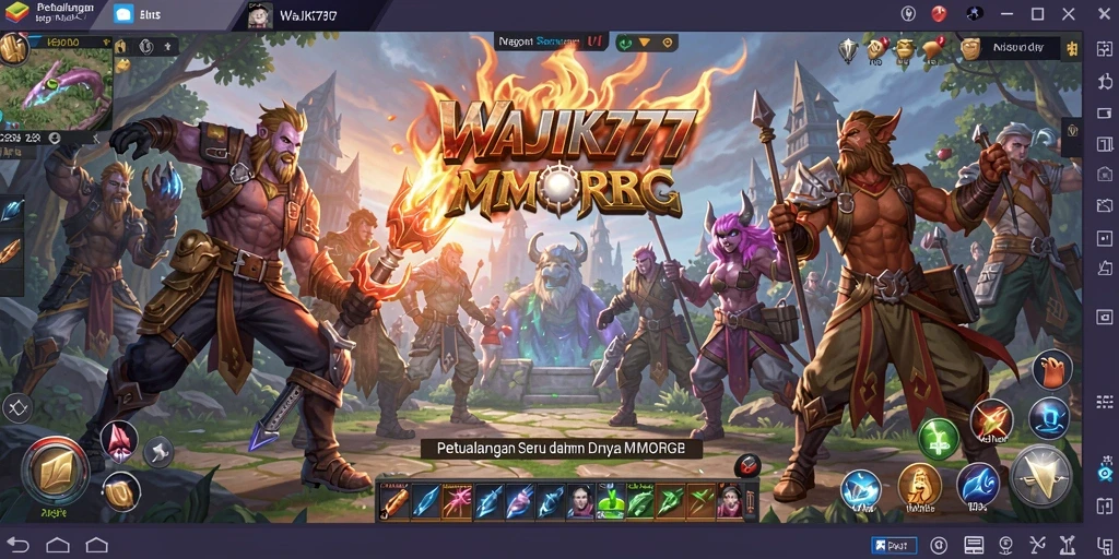 Tangkapan layar utama WAJIK777 menampilkan aksi seru dalam pertempuran MMORPG.