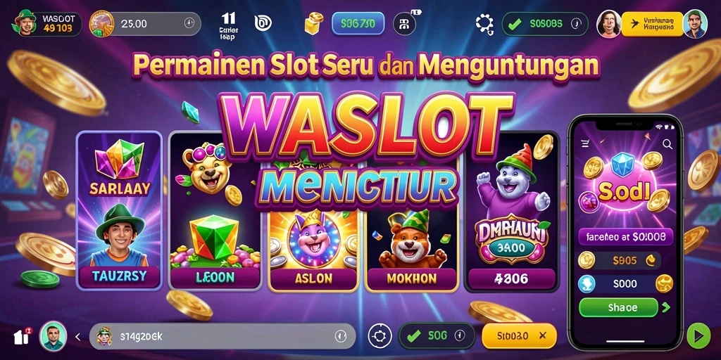 Screenshot utama WASLOT menampilkan gameplay Slot yang mendebarkan.