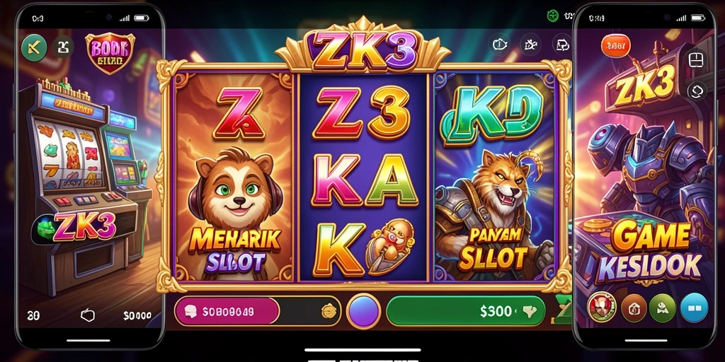 Screenshot gameplay ZK3 yang menunjukkan aksi slot seru.